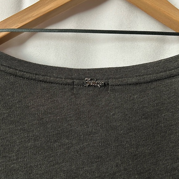 Juicy Couture Dark Grey Sequins Heels Long Sleeve Sweater Shirt Top **Size M** - Picture 4 of 5